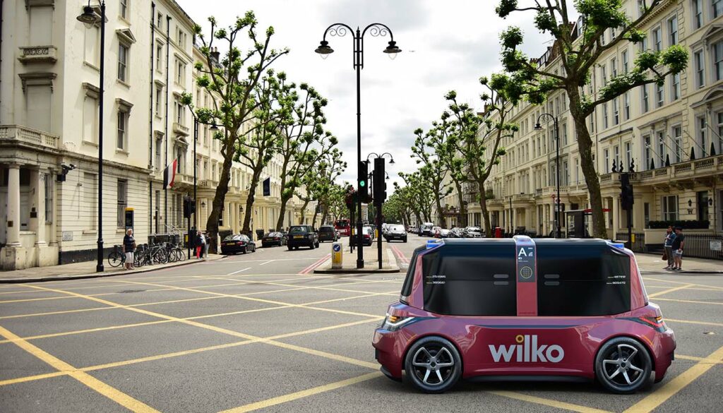 wilko Pix-E autonomous delivery vehicle on city streets